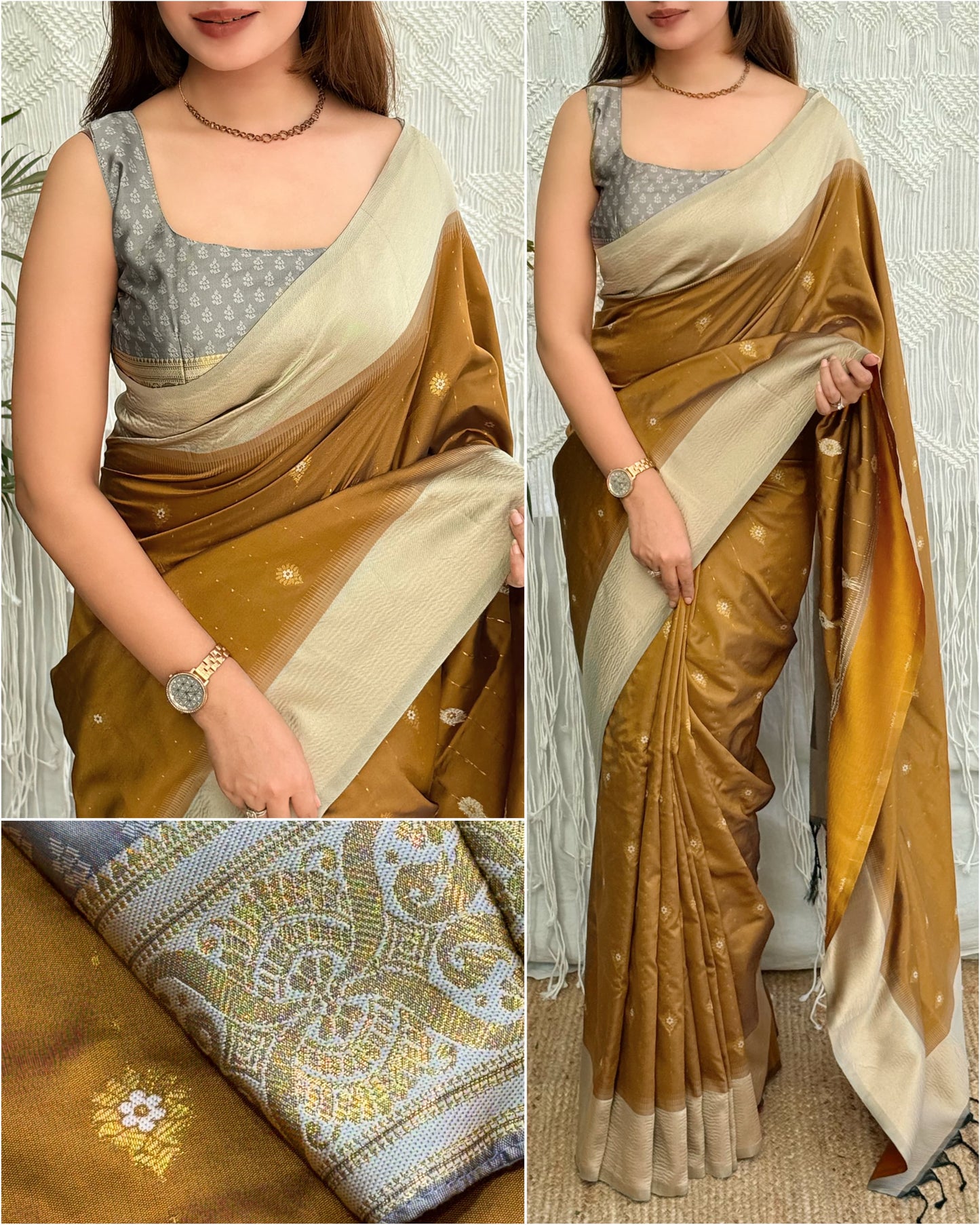 Viscose Silk Jacquard Saree | Rich Minakari & Zari Weaving | Festive Ethnic Wear