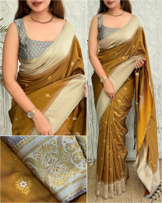 Viscose Silk Jacquard Saree | Rich Minakari & Zari Weaving | Festive Ethnic Wear