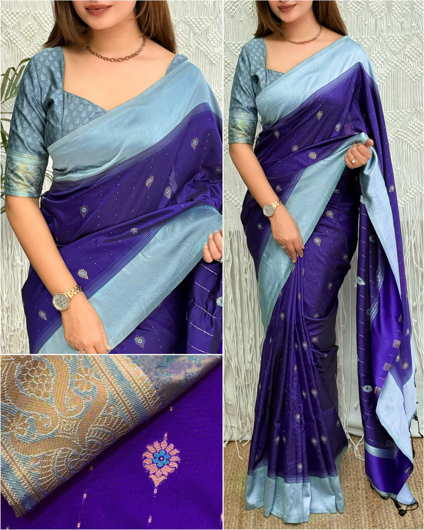 Viscose Silk Jacquard Saree | Rich Minakari & Zari Weaving | Festive Ethnic Wear