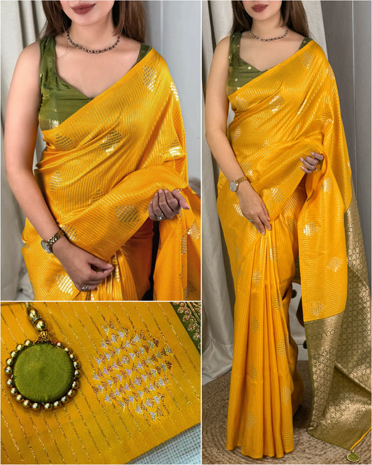 Banarasi Silk Saree with Blouse Piece | Zari Weaving | Wedding & Festive Wear