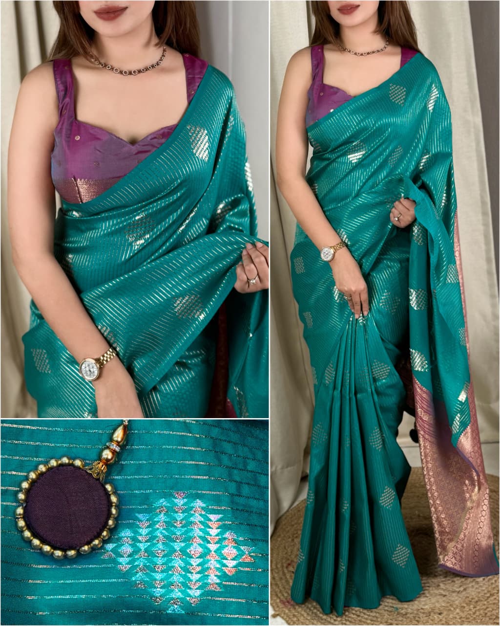 Banarasi Silk Saree with Blouse Piece | Zari Weaving | Wedding & Festive Wear