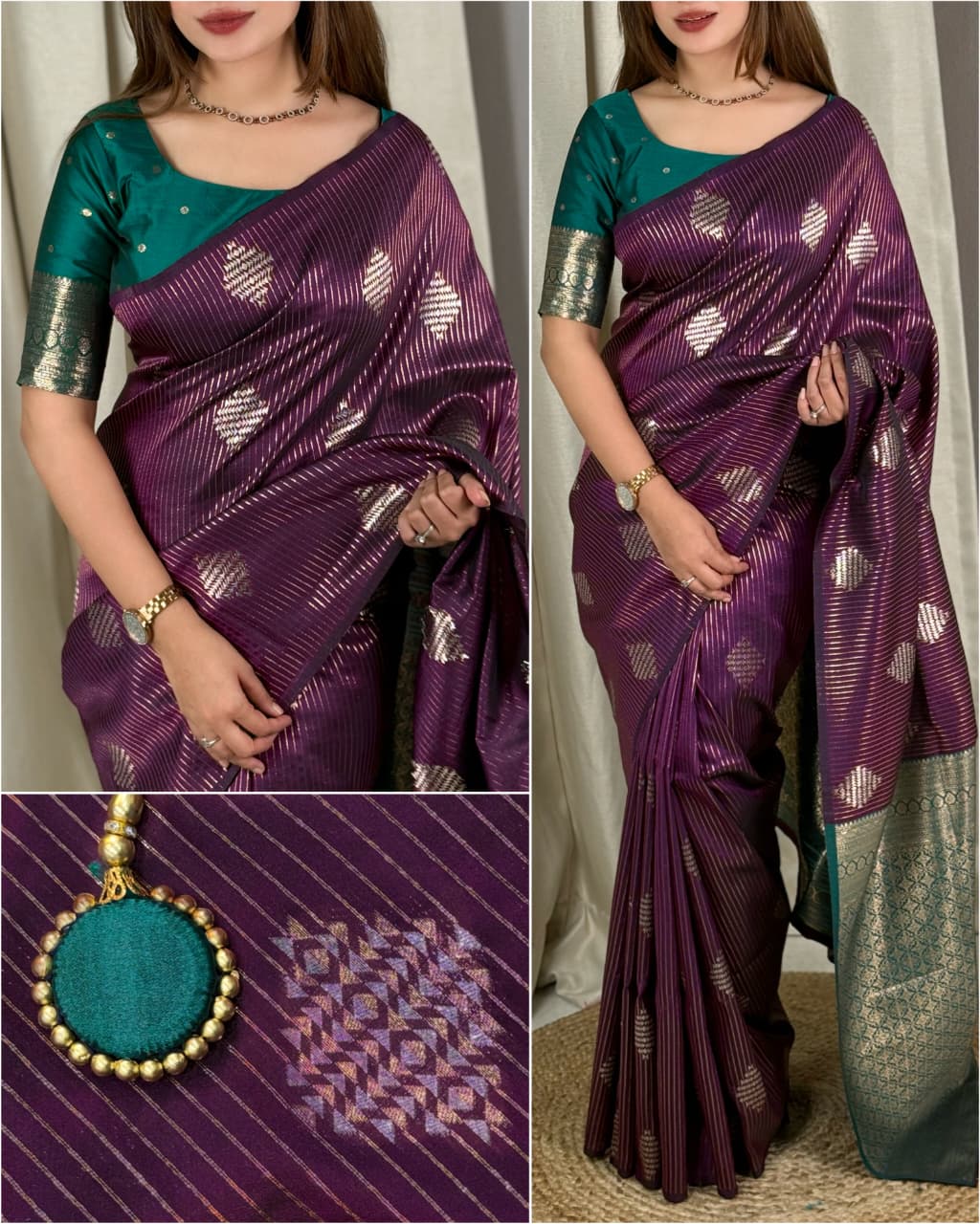 Banarasi Silk Saree with Blouse Piece | Zari Weaving | Wedding & Festive Wear