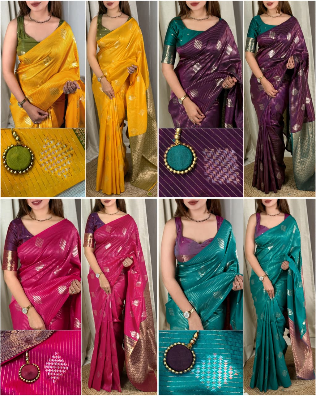 Banarasi Silk Saree with Blouse Piece | Zari Weaving | Wedding & Festive Wear